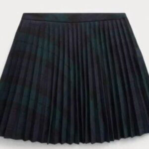 Ralph Lauren Black Watch Plaid Pleated Skirt Girls Size 14 (nwt)